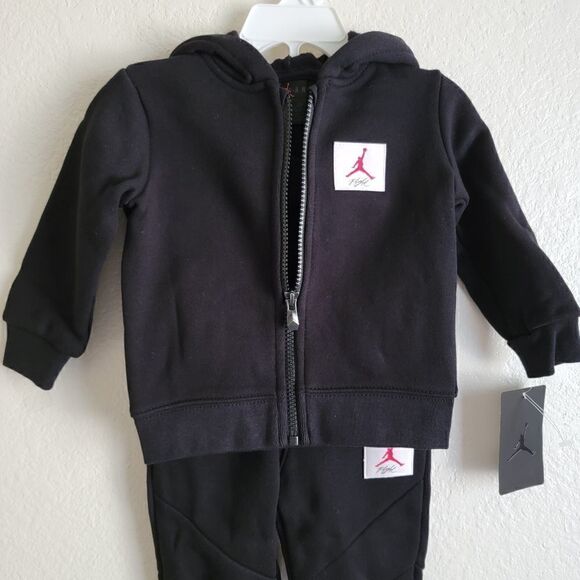 Air Jordan 1 3 4 6 Baby Pants Jacket Black Set - Picture 5 of 11